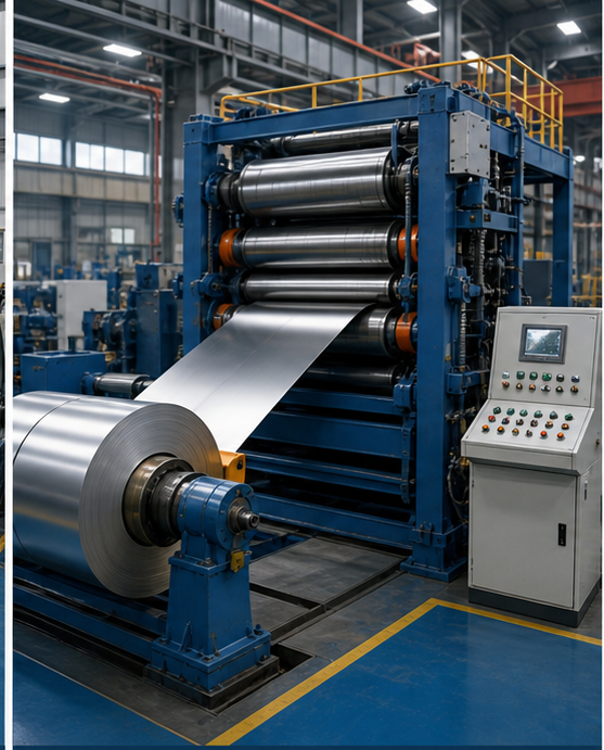 Cold rolling mill for metal thickness reduction