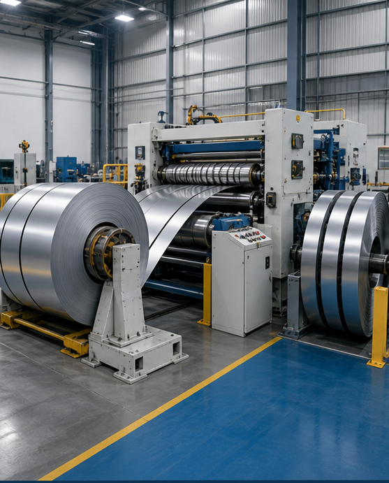 Steel coil slitting line for width customization